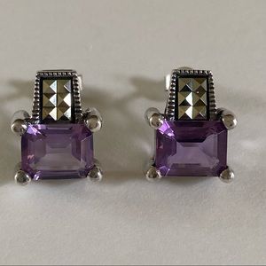 Stunning Amethyst and Hematite Stud Earrings